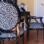 cabriolet noir tissu leopard