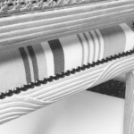 chaise tissu bayadere dossier cannage