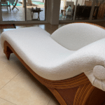 meridienne rotin tissu bouclette