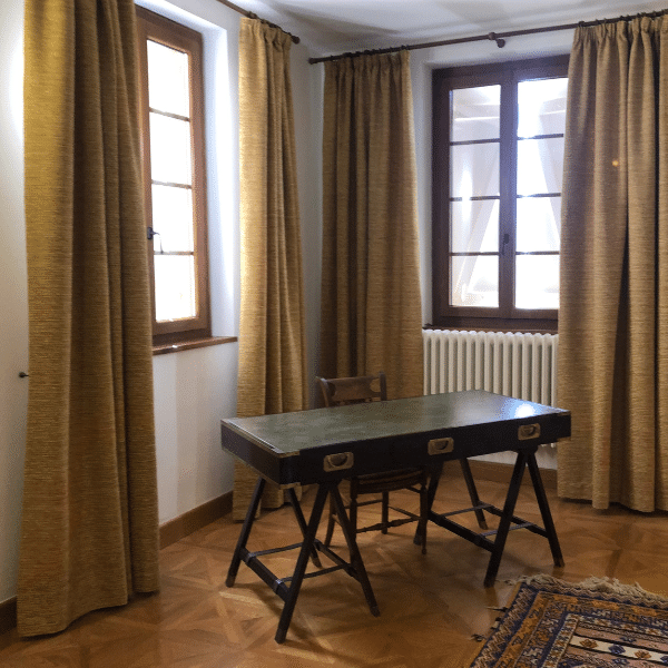 rideaux doubles satinette plisse